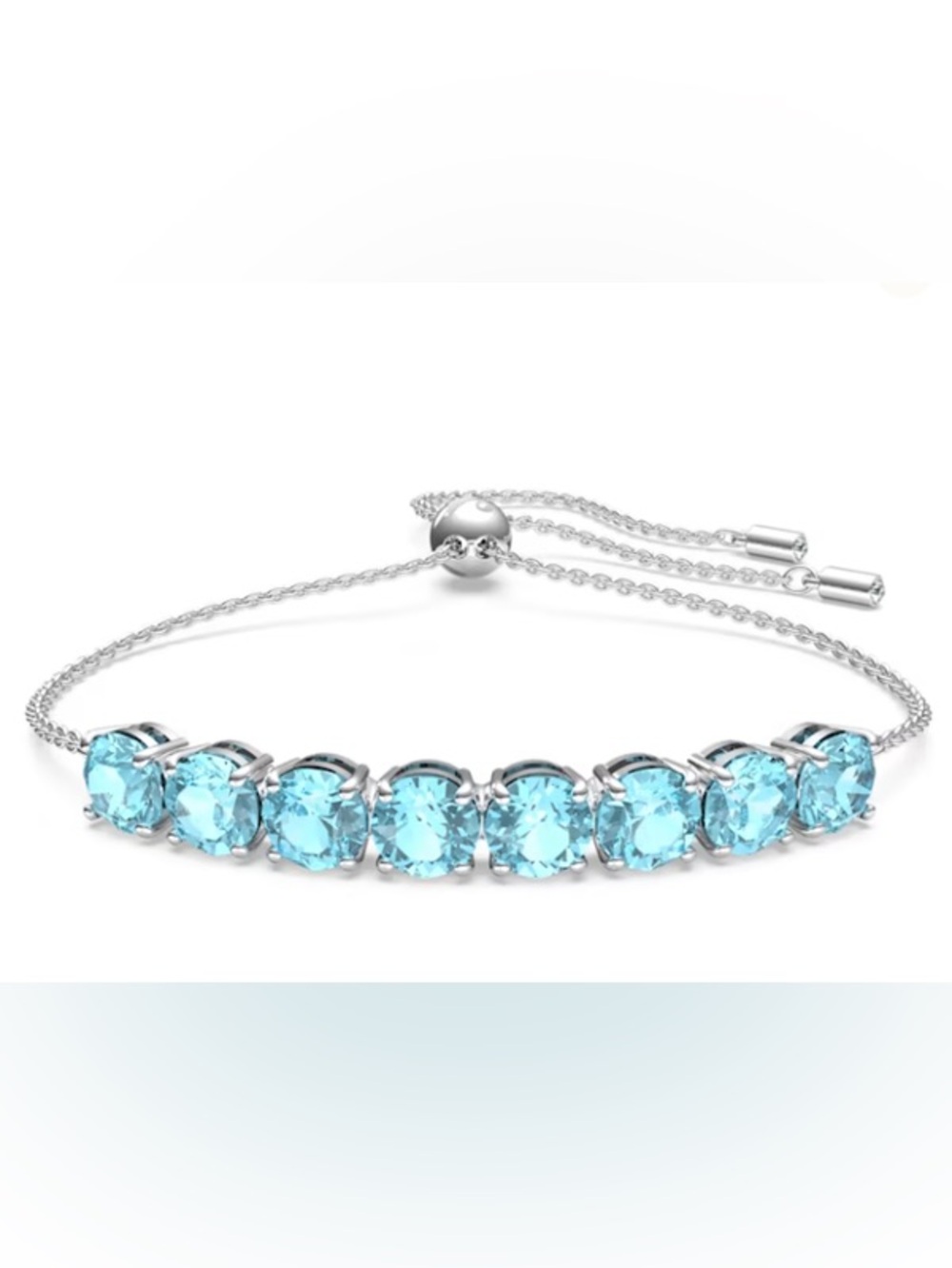 Swarovski EXALTA blue rhodium plated Tennis Bracelet - Adjustable